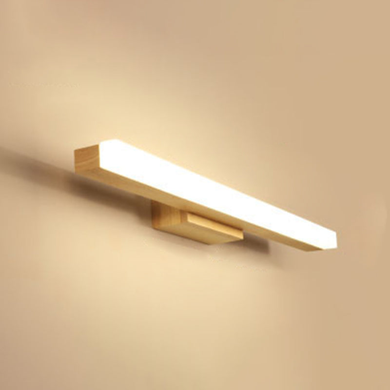 Rectangular Vanity Wall Light Nordic Minimalist Style Wood Single Vanity Light