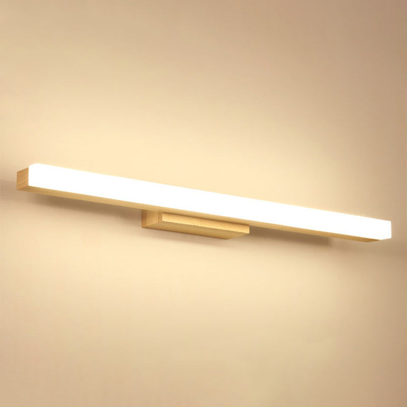 Rectangular Vanity Wall Light Nordic Minimalist Style Wood Single Vanity Light