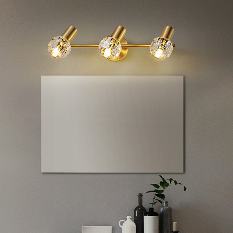 Accesorios de luz de pared de tocador círculo luces de tocador de cobre de estilo de lujo modernos