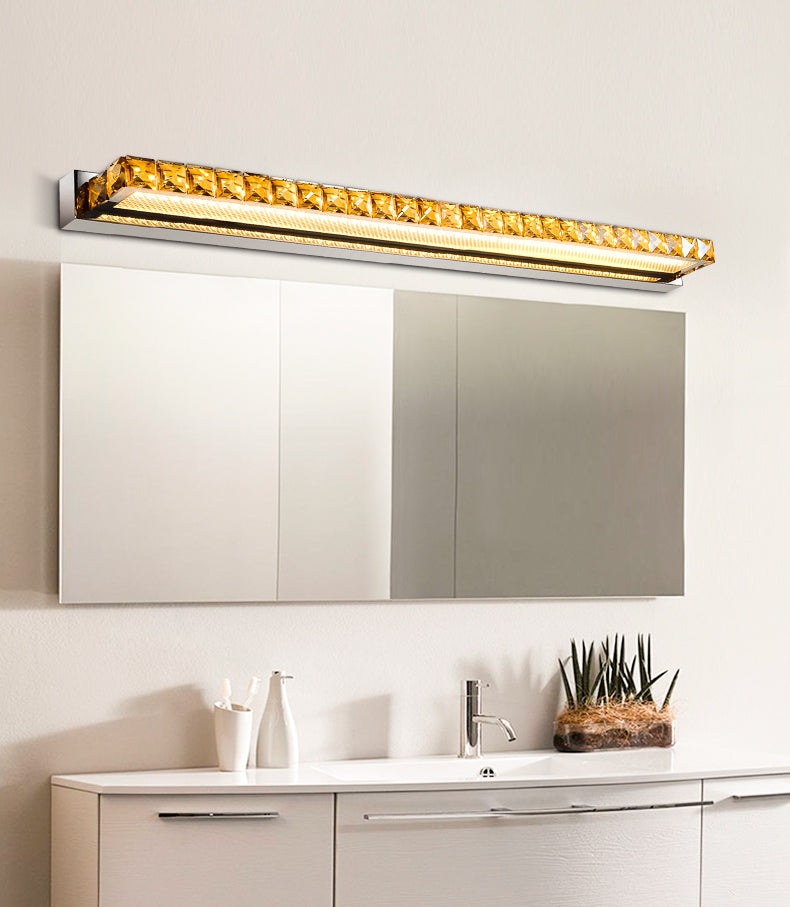 Lámparas de pared de tocador rectangular Luces de tocador de cristal de estilo de lujo modernos