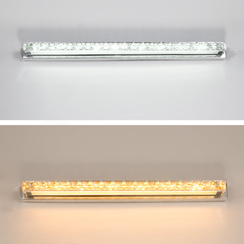 Lámparas de pared de tocador rectangular Luces de tocador de cristal de estilo de lujo modernos