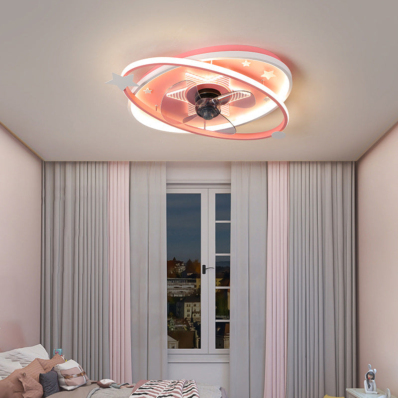 Nordic Metal Flush Mount Plafond Éclairage Éclairage Saturn Spotlight Mount avec ventilateur pour chambre à coucher