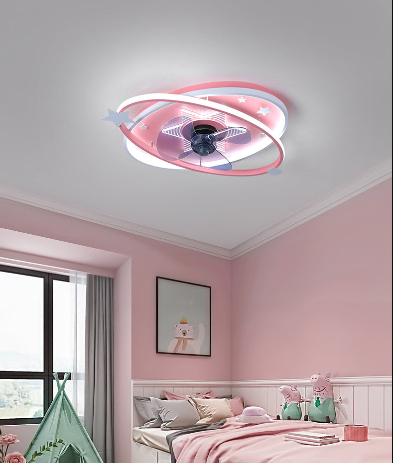 Nordic Metal Flush Mount Plafond Éclairage Éclairage Saturn Spotlight Mount avec ventilateur pour chambre à coucher