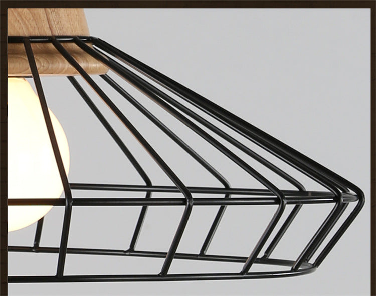 Zwart metalen 1 lichte hanglamp industriële retro draad kooi hangende lamp voor restaurant