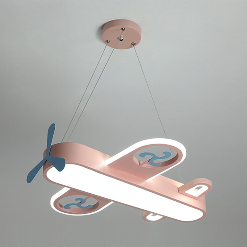 Cartoon Creative Personality Ceiling Pendant Light Metal Aircraft LED Hanging Light for Children Bedroom