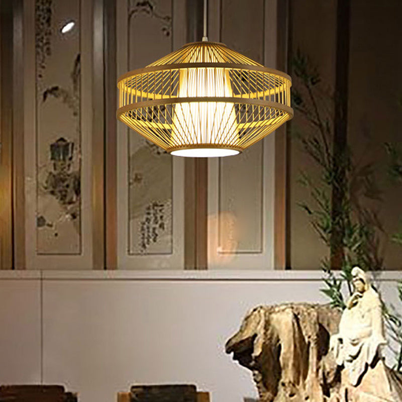 Lampada a sospensione globo Bamboo cinese 1 ristorante leggero lampada sospesa in beige