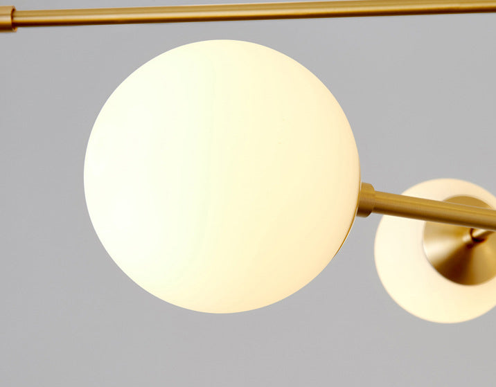 Lustre suspendu post-moderne Light Satin Opal Verre Plafond Chandelier en or pour le salon