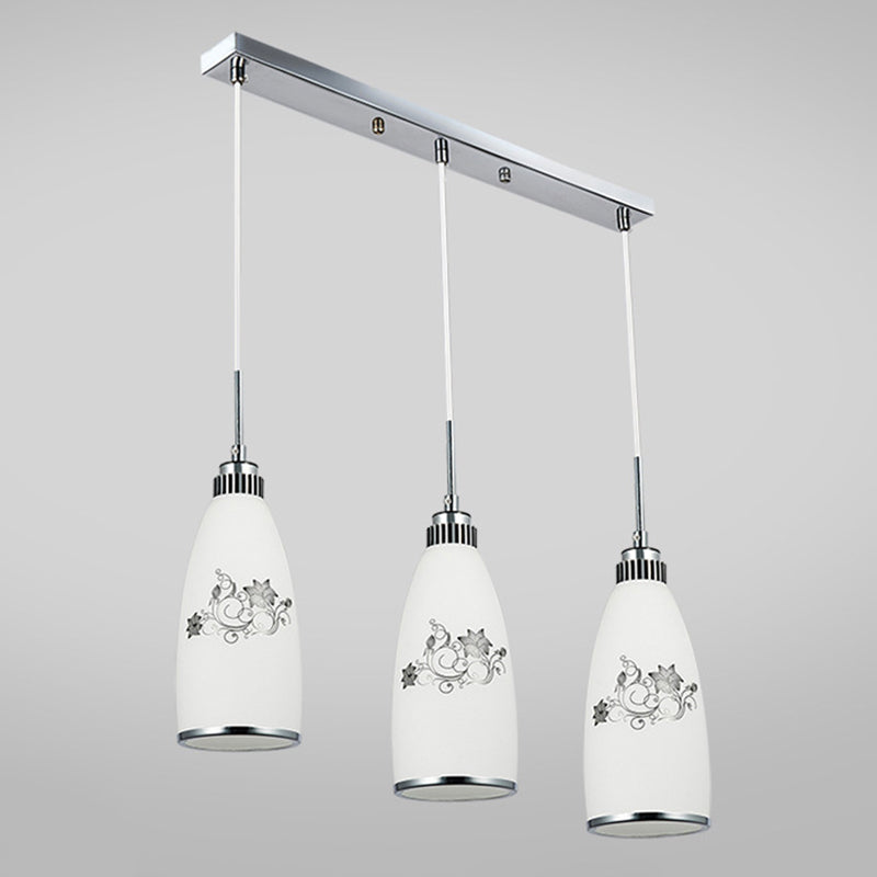 3 lichten fles multi -light hangend modern eenvoudig wit glas hangend licht voor restaurant