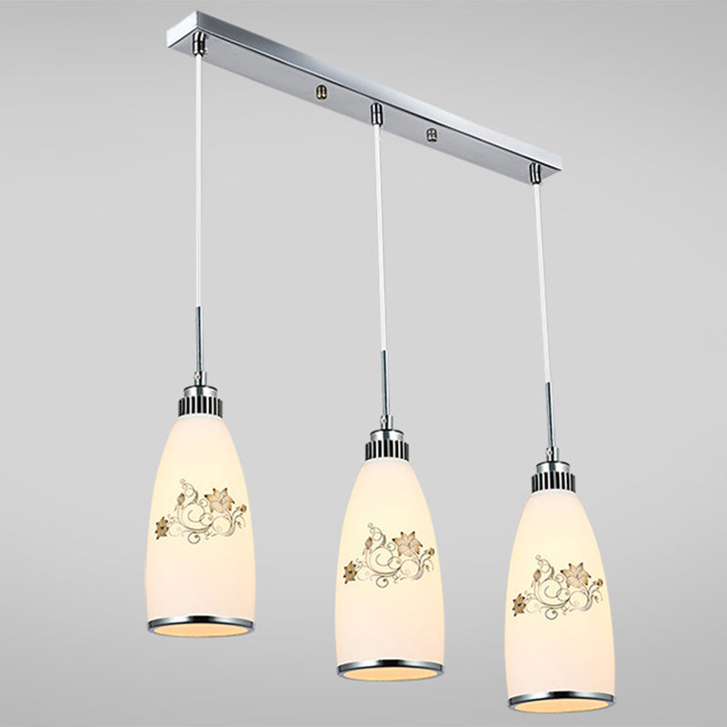 3 lichten fles multi -light hangend modern eenvoudig wit glas hangend licht voor restaurant