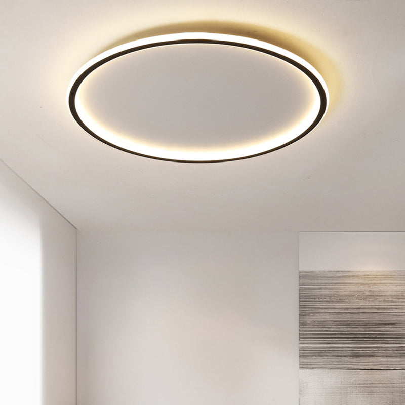 Cerchio vicino all'illuminazione a soffitto Lampada da incasso a LED in acrilico stile semplice per camera da letto in nero