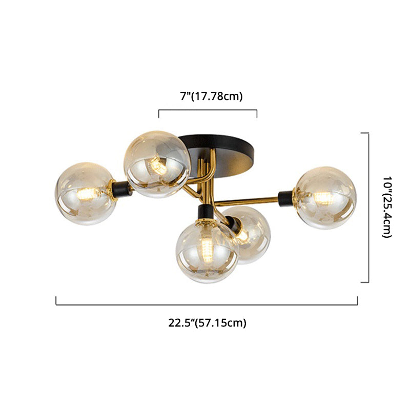 Glass Globe Ceiling Mount Light Fixture Minimalist Style Ceiling Flush Mount Light