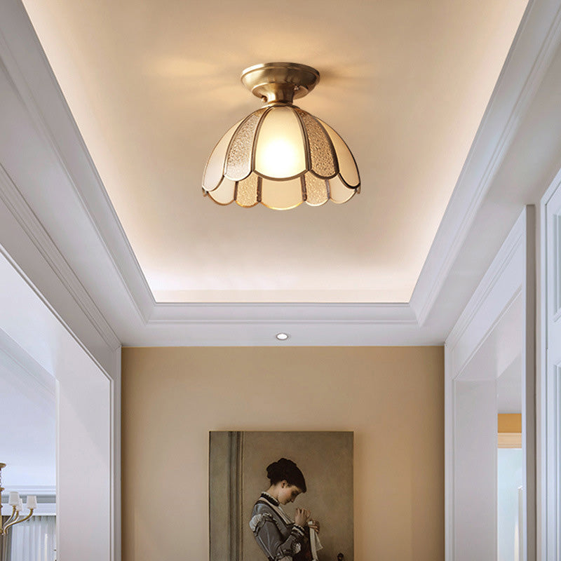 Glass Dome Semi Flush Plafond Light traditionnel Asle Plafond semi-clush