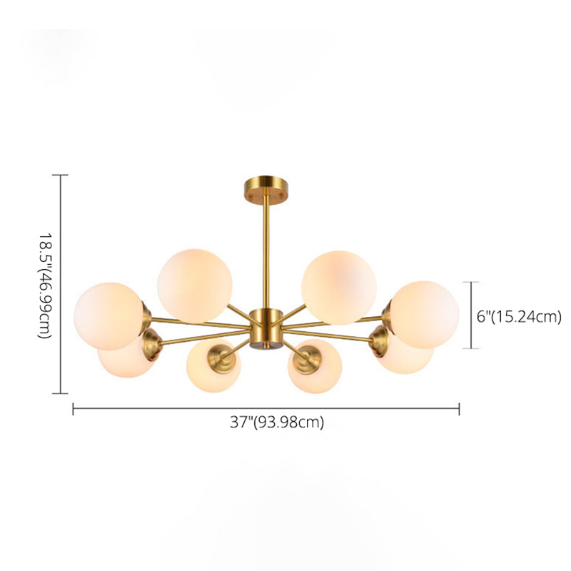 Luminaire suspendu en forme de globe en or