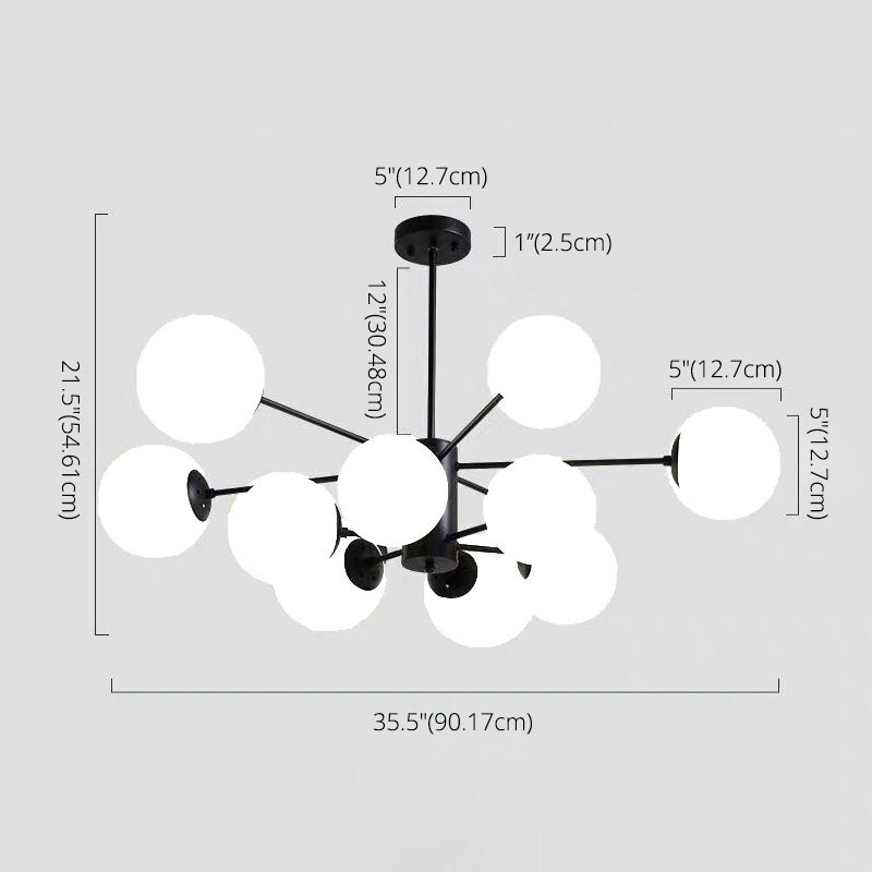 Glas Global Multi -Pendelleuchte zeitgenössische Kronleuchter -Beleuchtungsstoffe für Wohnzimmer