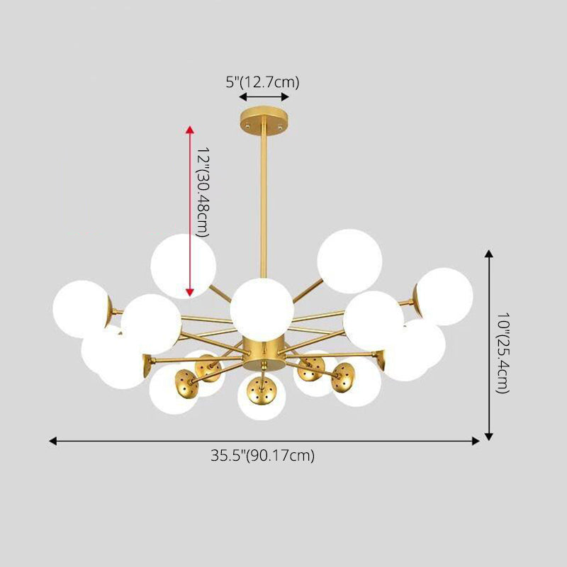 Glas Global Multi -Pendelleuchte zeitgenössische Kronleuchter -Beleuchtungsstoffe für Wohnzimmer