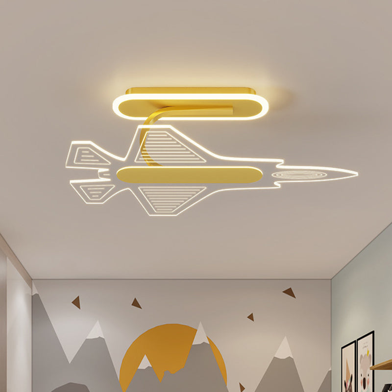 Acrylic Airplane LED Ceiling Light Cartoon LED Semi Flush Light Fixture for Child Room