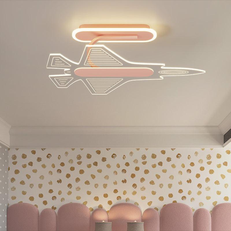 Acrylic Airplane LED Ceiling Light Cartoon LED Semi Flush Light Fixture for Child Room