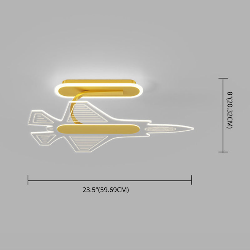 Avión acrílico led techo led caricatura LED semi flush luminosas para habitación infantil