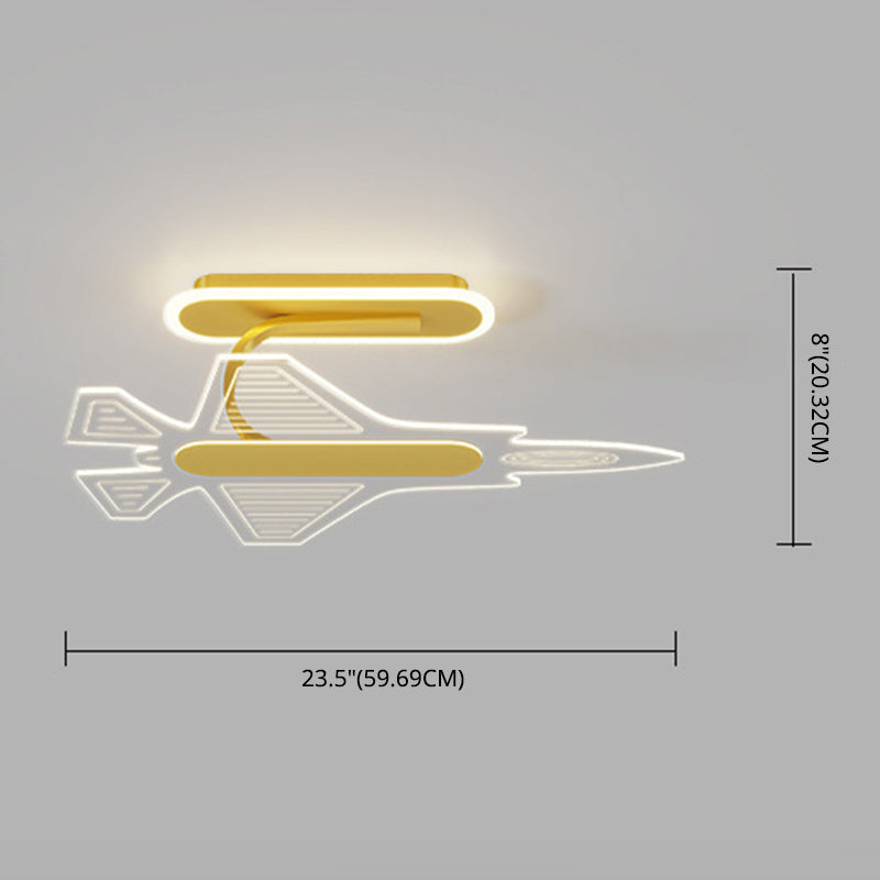 Acryl -vliegtuig LED -plafondlicht Cartoon LED Semi Flush Light armatuur voor kinderkamer