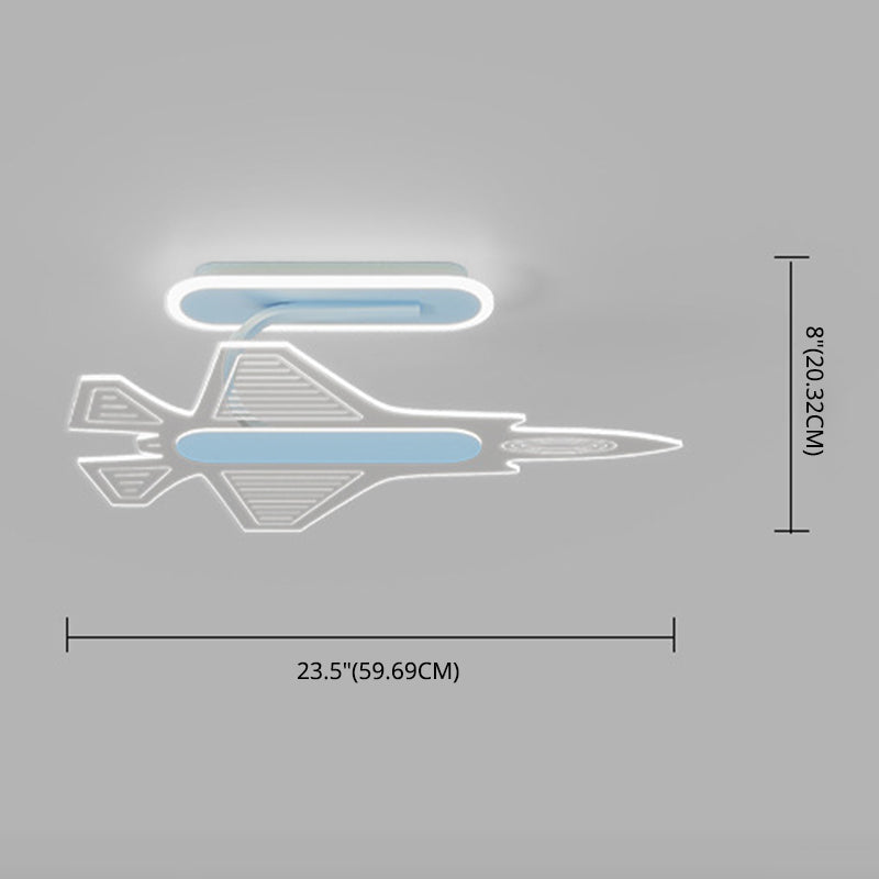 Avión acrílico led techo led caricatura LED semi flush luminosas para habitación infantil