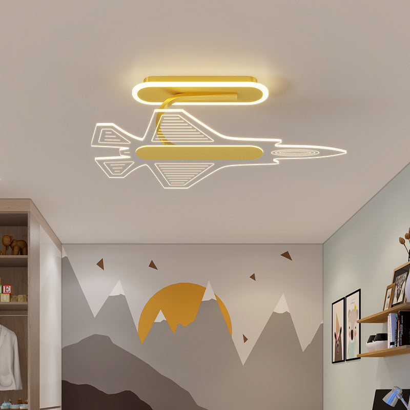 Avión acrílico led techo led caricatura LED semi flush luminosas para habitación infantil