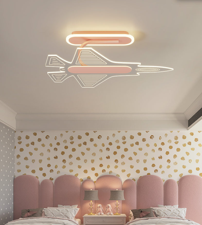 Avión acrílico led techo led caricatura LED semi flush luminosas para habitación infantil