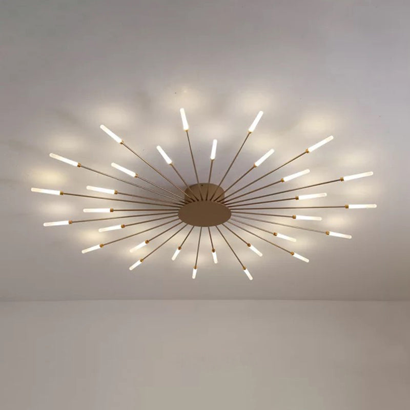 Creative Nordic Flush Mount Light LED Firework Semi Flush Plafond Light avec une teinte acrylique