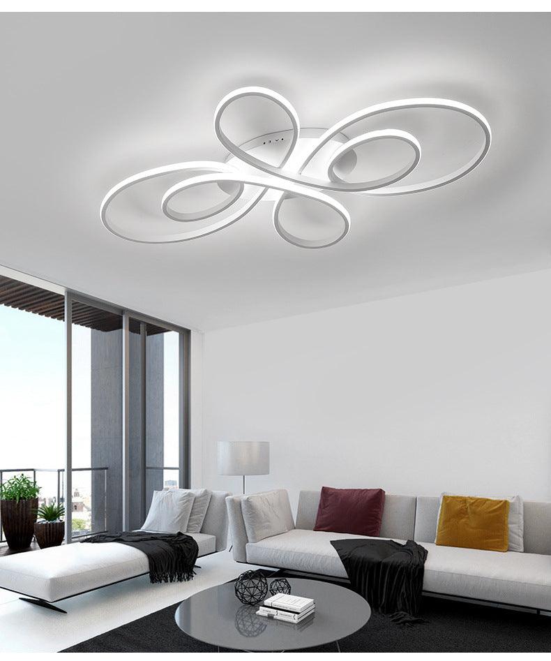 Ribbon Shaped Flush Mounted Light Simplicist Metal LED Semi Flush Mount Ceiling Light