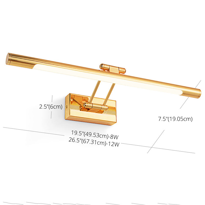 Leichter Luxusstil bewaffneter linearer Waschtischlampe Metall Ein Eitelkeitslicht
