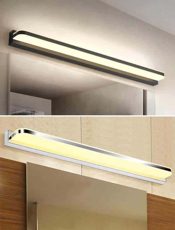 Ultra-Thin Vanity Wall Lights Modern Minimalist Style Stainless Steel Single Vanity Lamp