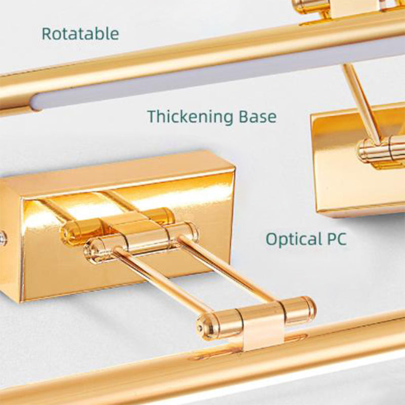 Leichter Luxusstil bewaffneter linearer Waschtischlampe Metall Ein Eitelkeitslicht