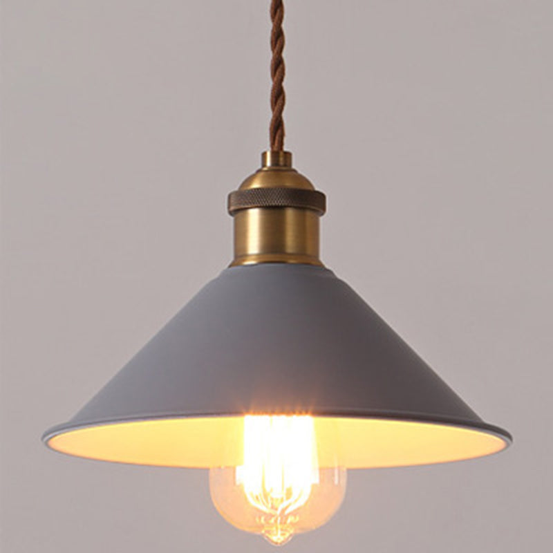 Cone Pendant Light Fixture Macaron Iron Hanging Pendant Lights for Restaurant