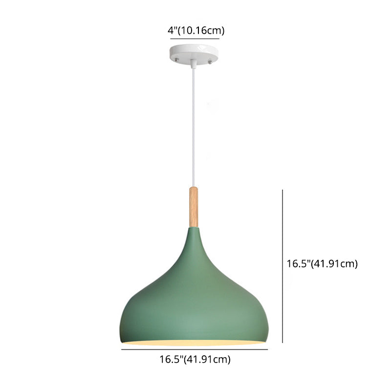 1 Light Teardrop Hanging Ceiling Light Nordic Aluminum Hanging Light for Restaurant