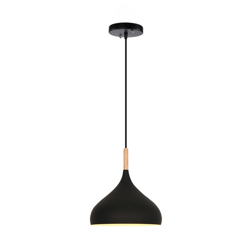 1 Light Teardrop Hanging Ceiling Light Nordic Aluminum Hanging Light for Restaurant