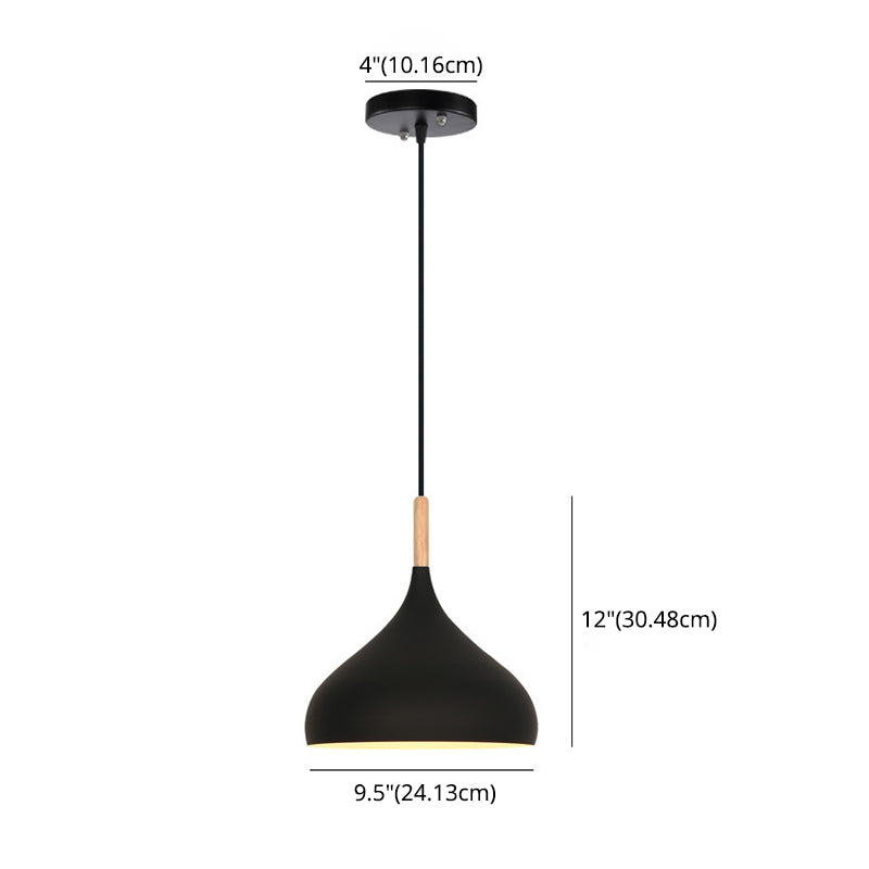 1 Light Teardrop Hanging Ceiling Light Nordic Aluminum Hanging Light for Restaurant