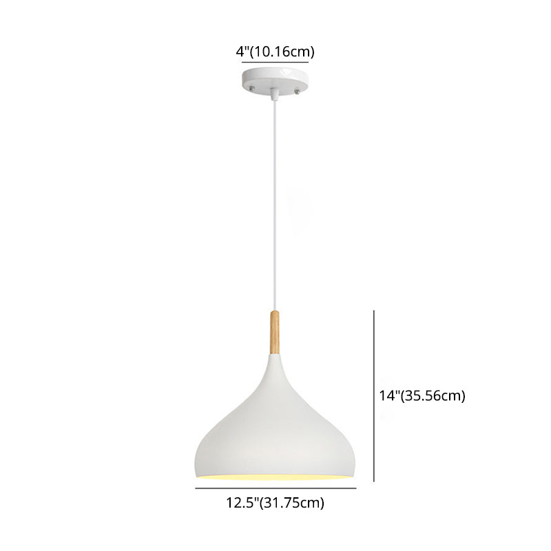 1 Light Teardrop Hanging Ceiling Light Nordic Aluminum Hanging Light for Restaurant