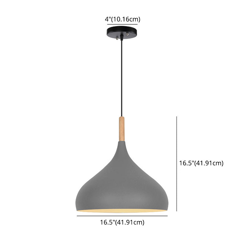 1 Light Teardrop Hanging Ceiling Light Nordic Aluminum Hanging Light for Restaurant