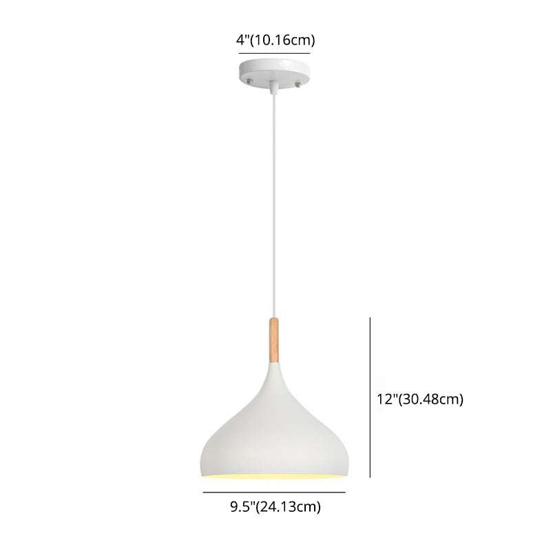 1 Light Teardrop Hanging Ceiling Light Nordic Aluminum Hanging Light for Restaurant