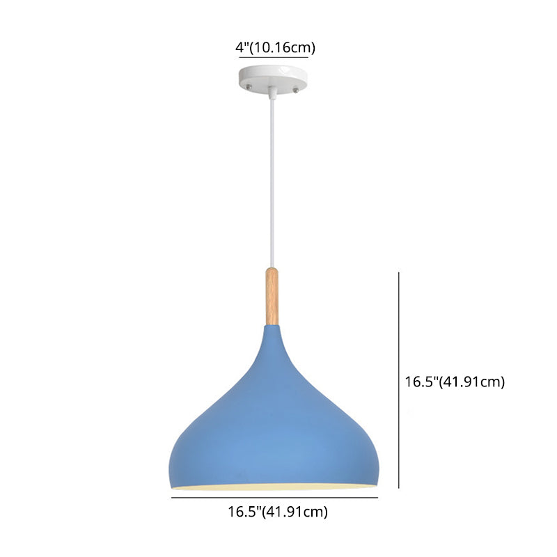 1 Light Teardrop Hanging Ceiling Light Nordic Aluminum Hanging Light for Restaurant