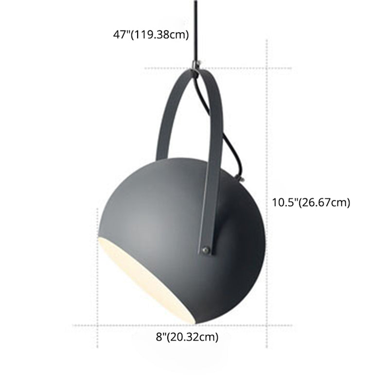 1 Light Ball Hanging Lights Nordic Style Iron Ceiling Fixture with Hanging Cord for Restaurant