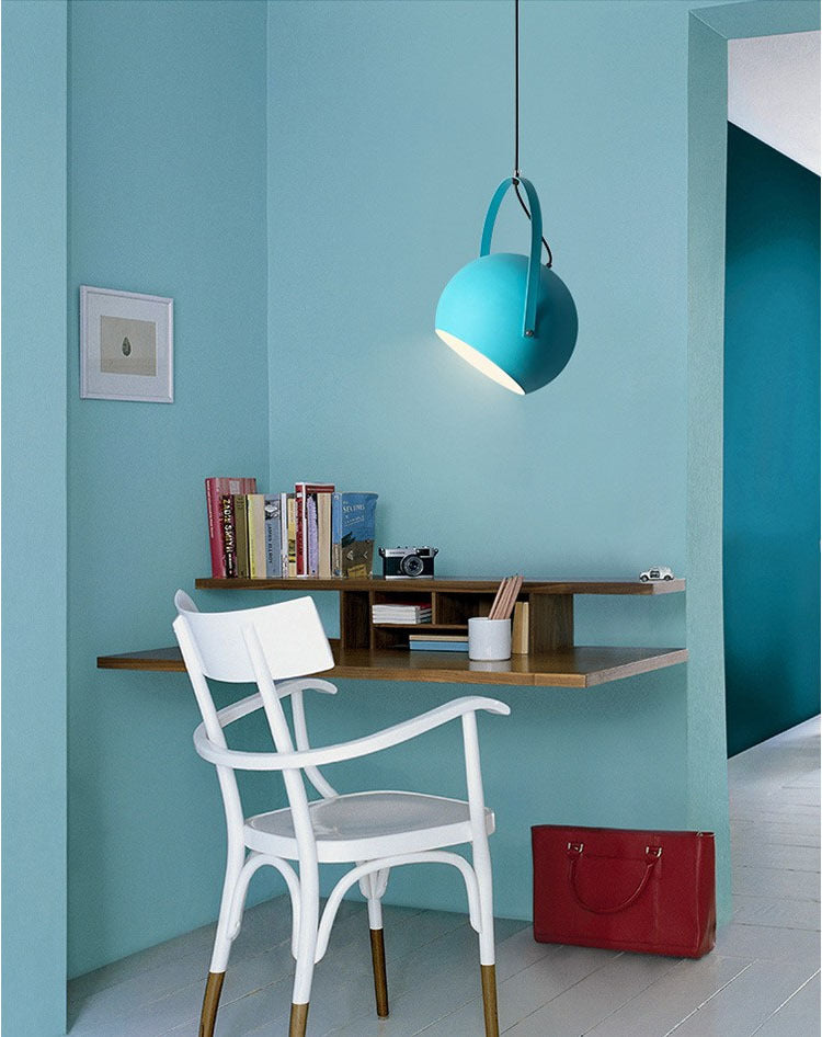 1 Light Ball Hanging Lights Nordic Style Iron Ceiling Fixture with Hanging Cord for Restaurant