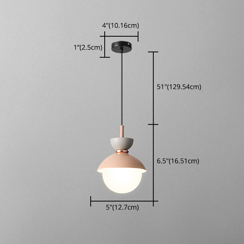 1 Light Dome Pendant Lighting Nordic Style Iron Pendant Lighting Fixtures for Restaurant