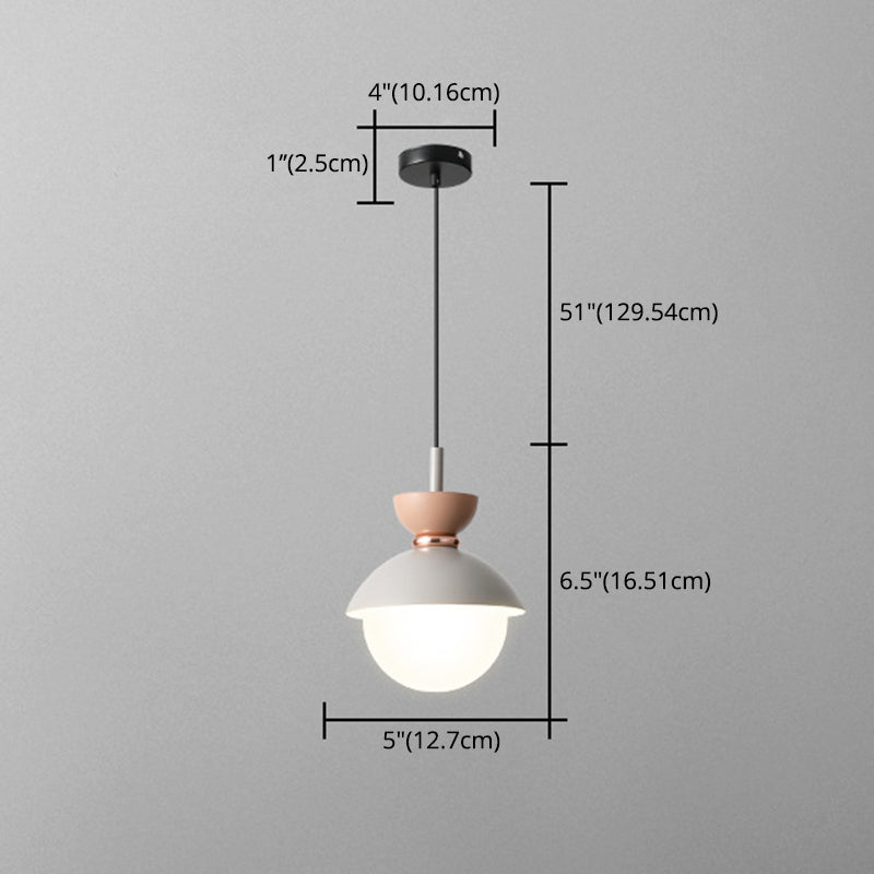 1 Light Dome Pendant Lighting Nordic Style Iron Pendant Lighting Fixtures for Restaurant