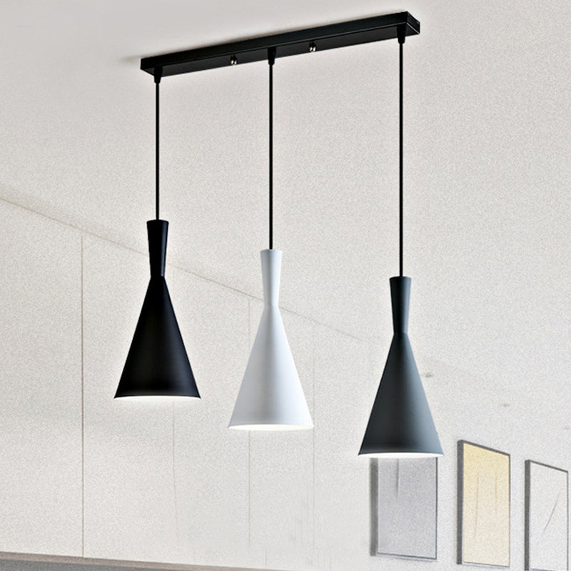 3 Lights Hourglass Hanging Pendant Lights Nordic Style Aluminum Multi Light Pendant for Restaurant