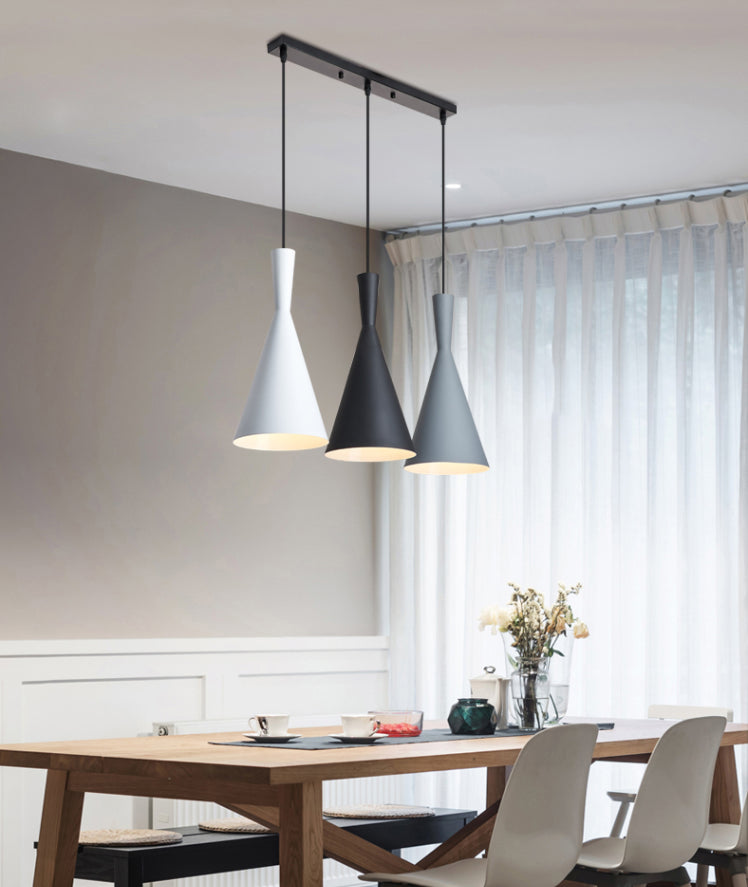 3 Lights Hourglass Hanging Pendant Lights Nordic Style Aluminum Multi Light Pendant for Restaurant