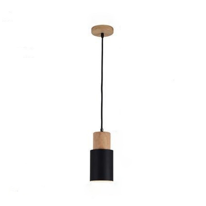 1 Light Cylinder Hanging Light Fixtures Nordic Style Iron Ceiling Light for Restaurant