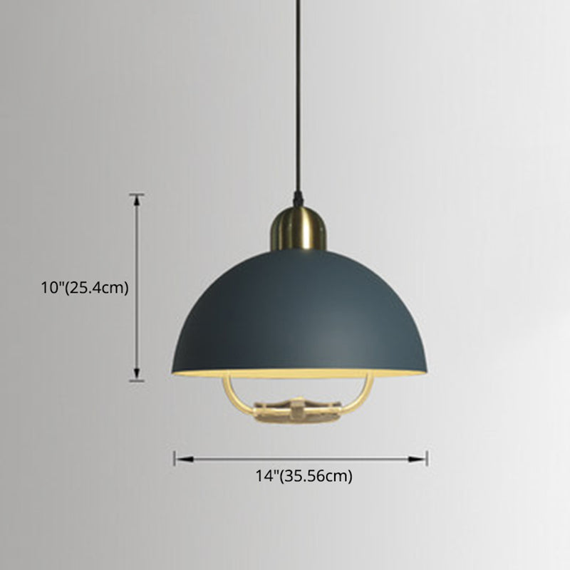 1 Light Semicircle Hanging Ceiling Lights Macaron Aluminum Hanging Light Fixtures for Restaurant