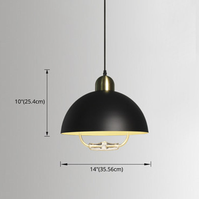 1 Light Semicircle Hanging Ceiling Lights Macaron Aluminum Hanging Light Fixtures for Restaurant