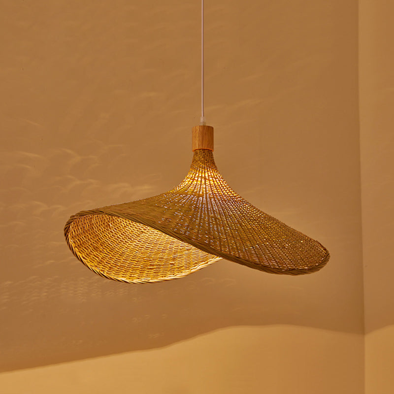 Suspension de forme de chapeau beige Lumière de style contemporain