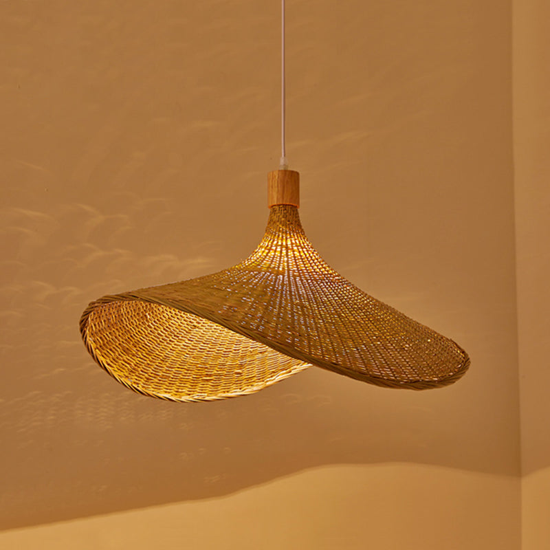 Suspension de forme de chapeau beige Lumière de style contemporain